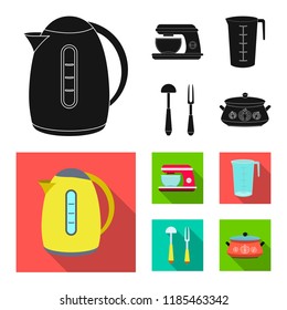 Isolated object of kitchen and cook logo. Collection of kitchen and appliance vector icon for stock.