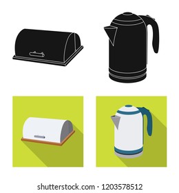 Isolated object of kitchen and cook logo. Collection of kitchen and appliance vector icon for stock.