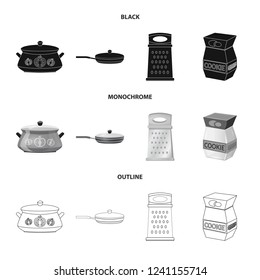 Isolated object of kitchen and cook logo. Collection of kitchen and appliance stock vector illustration.