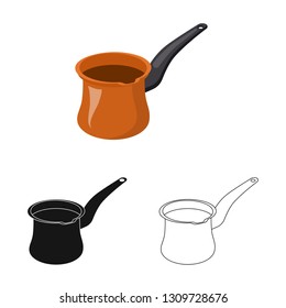 Isolated object of kitchen and cook logo. Set of kitchen and appliance stock vector illustration.