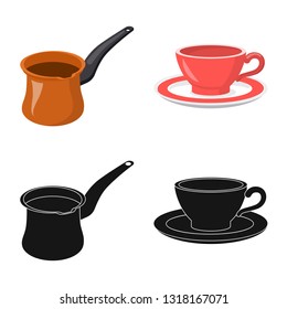Isolated object of kitchen and cook logo. Collection of kitchen and appliance vector icon for stock.