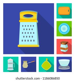 Isolated object of kitchen and cook sign. Collection of kitchen and appliance stock symbol for web.