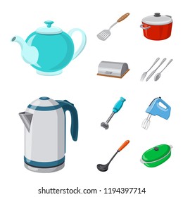 Isolated object of kitchen and cook sign. Set of kitchen and appliance vector icon for stock.