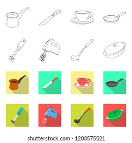 Isolated object of kitchen and cook sign. Collection of kitchen and appliance vector icon for stock.