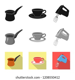 Isolated object of kitchen and cook sign. Collection of kitchen and appliance vector icon for stock.