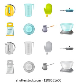 Isolated object of kitchen and cook sign. Collection of kitchen and appliance stock symbol for web.