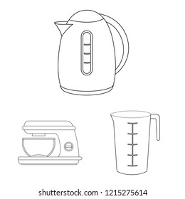 Isolated object of kitchen and cook sign. Set of kitchen and appliance vector icon for stock.