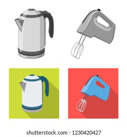 Isolated object of kitchen and cook sign. Set of kitchen and appliance vector icon for stock.