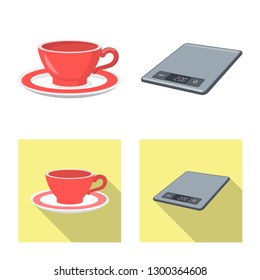 Isolated object of kitchen and cook sign. Set of kitchen and appliance stock symbol for web.