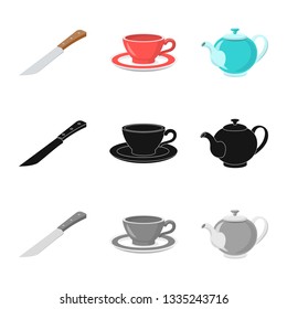 Isolated object of kitchen and cook sign. Collection of kitchen and appliance stock symbol for web.