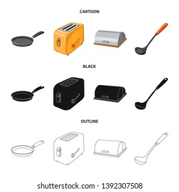 Isolated object of kitchen and cook sign. Set of kitchen and appliance stock vector illustration.