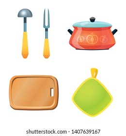 Isolated object of kitchen and cook sign. Collection of kitchen and appliance vector icon for stock.