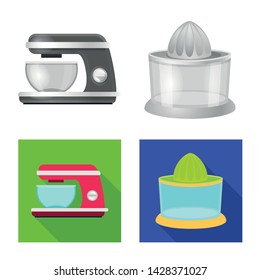 Isolated object of kitchen and cook sign. Set of kitchen and appliance vector icon for stock.