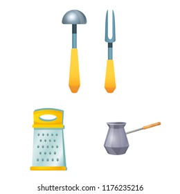 Isolated object of kitchen and cook symbol. Collection of kitchen and appliance vector icon for stock.