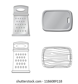 Isolated object of kitchen and cook symbol. Collection of kitchen and appliance stock symbol for web.