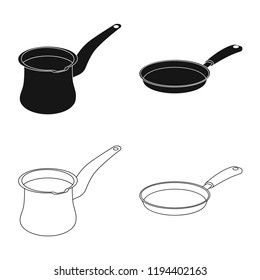 Isolated object of kitchen and cook symbol. Set of kitchen and appliance vector icon for stock.