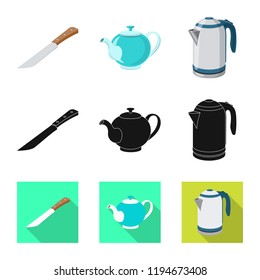 Isolated object of kitchen and cook symbol. Set of kitchen and appliance vector icon for stock.