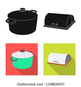 Isolated object of kitchen and cook symbol. Collection of kitchen and appliance vector icon for stock.