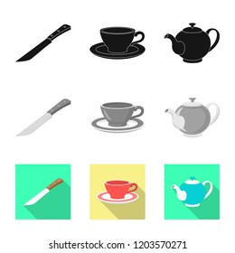 Isolated object of kitchen and cook symbol. Collection of kitchen and appliance vector icon for stock.