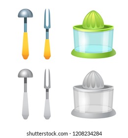 Isolated object of kitchen and cook symbol. Set of kitchen and appliance stock symbol for web.