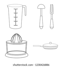 Isolated object of kitchen and cook symbol. Set of kitchen and appliance stock symbol for web.