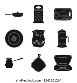 Isolated object of kitchen and cook symbol. Collection of kitchen and appliance stock symbol for web.
