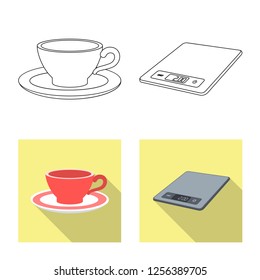 Isolated object of kitchen and cook symbol. Set of kitchen and appliance stock symbol for web.