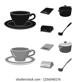 Isolated object of kitchen and cook symbol. Set of kitchen and appliance stock symbol for web.