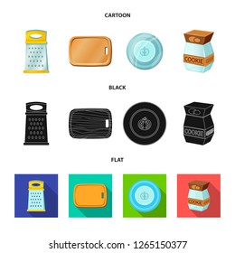 Isolated object of kitchen and cook symbol. Collection of kitchen and appliance stock vector illustration.