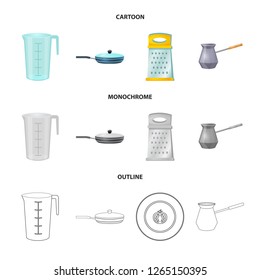 Isolated object of kitchen and cook symbol. Collection of kitchen and appliance vector icon for stock.