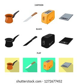 Isolated object of kitchen and cook symbol. Collection of kitchen and appliance vector icon for stock.