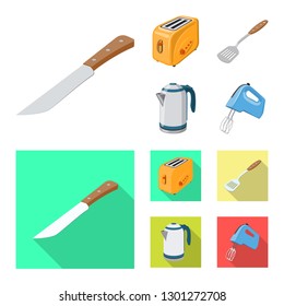 Isolated object of kitchen and cook symbol. Collection of kitchen and appliance stock symbol for web.