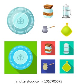 Isolated object of kitchen and cook symbol. Set of kitchen and appliance stock symbol for web.