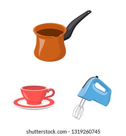 Isolated object of kitchen and cook symbol. Collection of kitchen and appliance stock symbol for web.