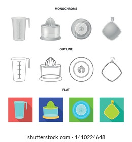Isolated object of kitchen and cook symbol. Collection of kitchen and appliance vector icon for stock.