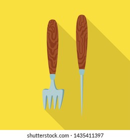 Isolated object of knife and fork sign. Set of knife and device vector icon for stock.