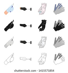 Isolated object of knitted and keeper icon. Set of knitted and hand  vector icon for stock.