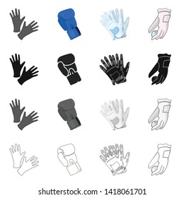 Isolated object of knitted and keeper icon. Collection of knitted and hand  stock symbol for web.