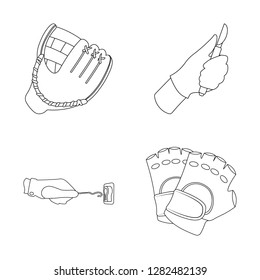 Isolated object of knitted and keeper symbol. Set of knitted and hand  stock vector illustration.