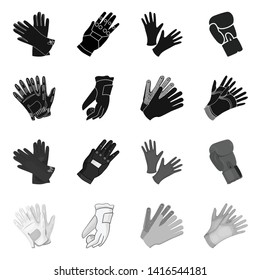 Isolated object of knitted and keeper symbol. Set of knitted and hand  vector icon for stock.