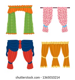 Isolated object of lambrequin and drapery icon. Collection of lambrequin and decoration vector icon for stock.