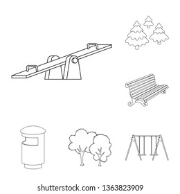 Isolated object of landscape and nature logo. Collection of landscape and city stock vector illustration.