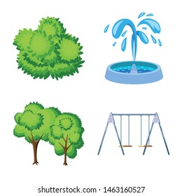 Isolated object of landscape and park symbol. Collection of landscape and nature stock symbol for web.