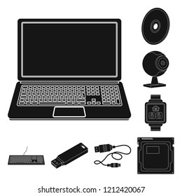 Isolated object of laptop and device icon. Set of laptop and server stock symbol for web.