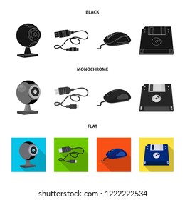 Isolated object of laptop and device icon. Set of laptop and server stock symbol for web.