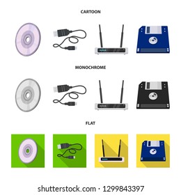 Isolated object of laptop and device icon. Set of laptop and server stock symbol for web.