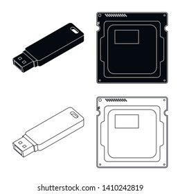 Isolated object of laptop and device icon. Set of laptop and server stock vector illustration.