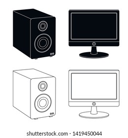 Isolated object of laptop and device icon. Set of laptop and server stock symbol for web.