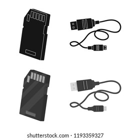 Isolated object of laptop and device logo. Collection of laptop and server vector icon for stock.