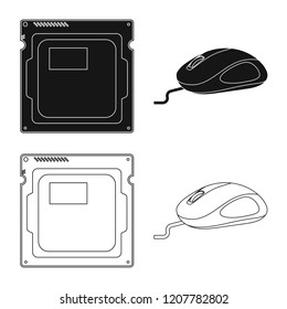 Isolated object of laptop and device sign. Collection of laptop and server vector icon for stock.